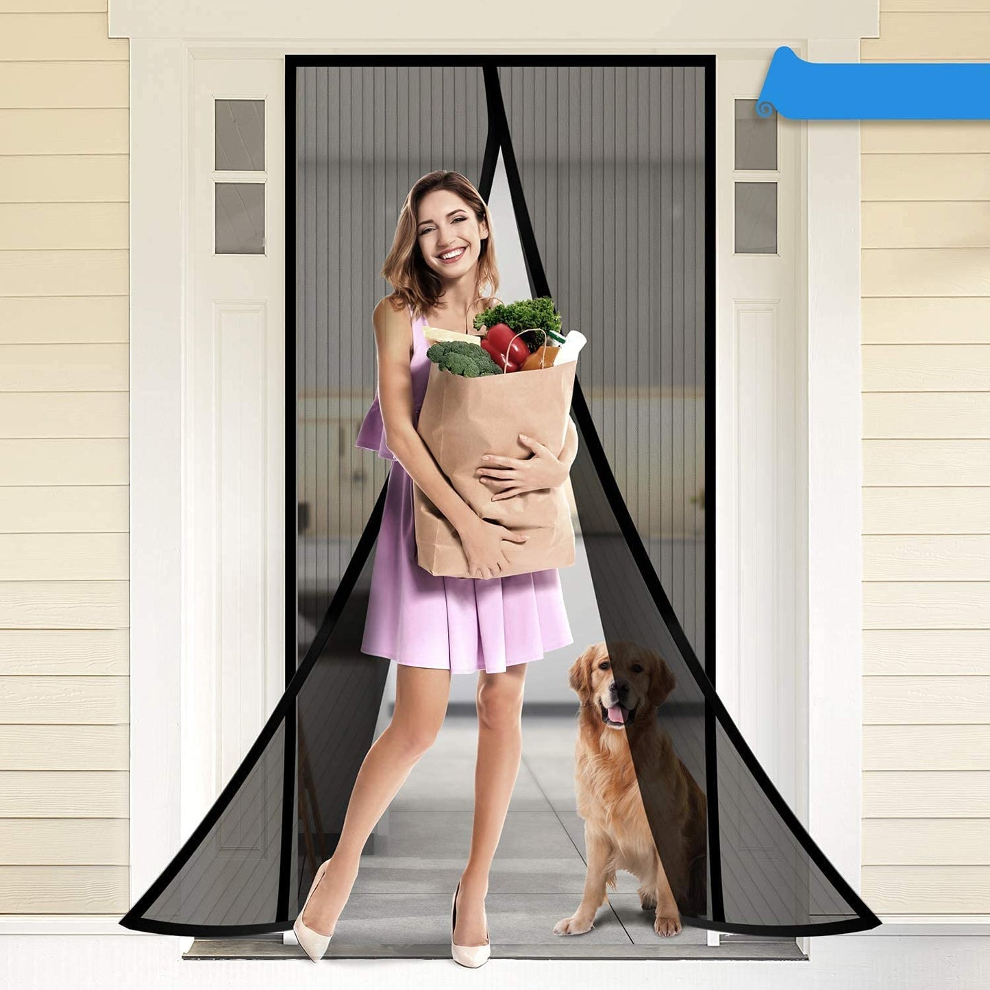 Mesh Screen Net Home Magnetic Foldable Anti Mosquito Door Curtains
